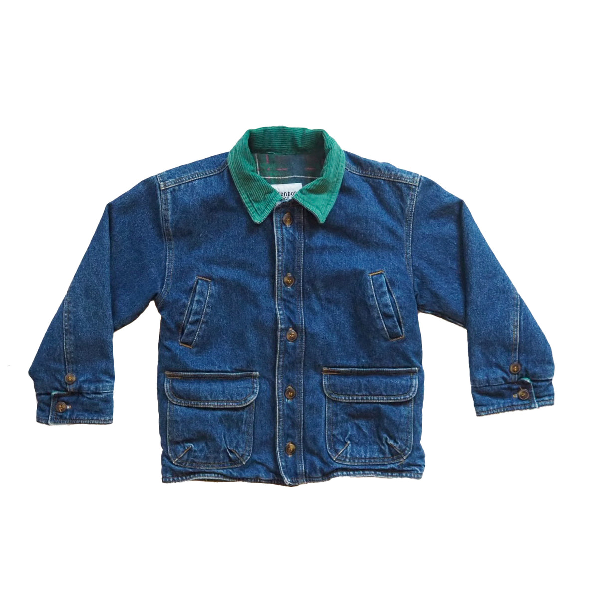 Reclaimed Vintage oversized padded denim jacket with cord collar